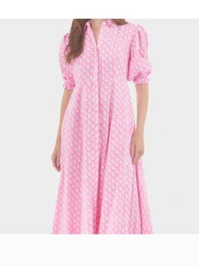 Livro Pink Maxi Dress with Subtle Print 100% Cotton